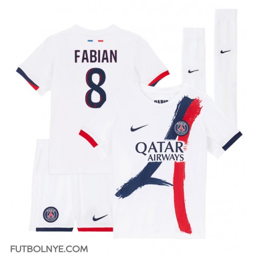 Camiseta Paris Saint-Germain Fabian Ruiz #8 Visitante Equipación para niños 2024-25 manga corta (+ pantalones cortos)